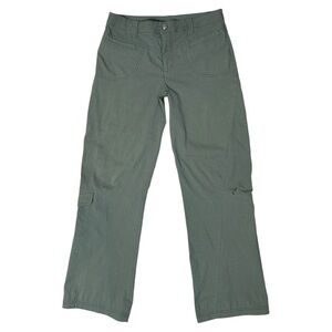 Athleta Dipper Cargo Pants – Olive Green – Logo‎ Snap, Hiking/Travel Style Sz 6